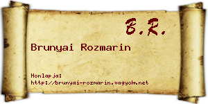 Brunyai Rozmarin névjegykártya